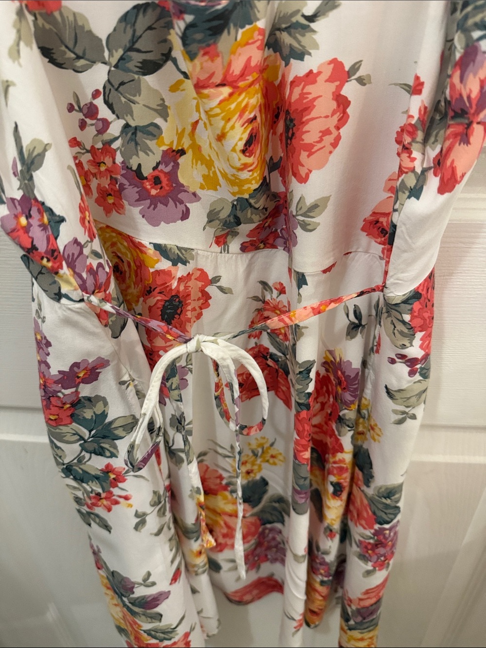 Abercrombie & Fitch White Floral Button-Front Slip Dress, Small - Picture 6 of 8